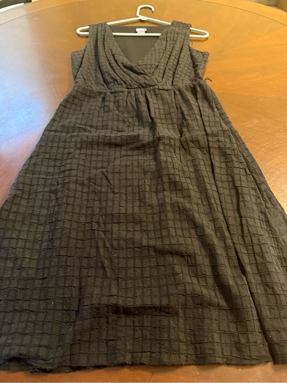 Laura Scott Black Textured Sleeveless Dress for Kids